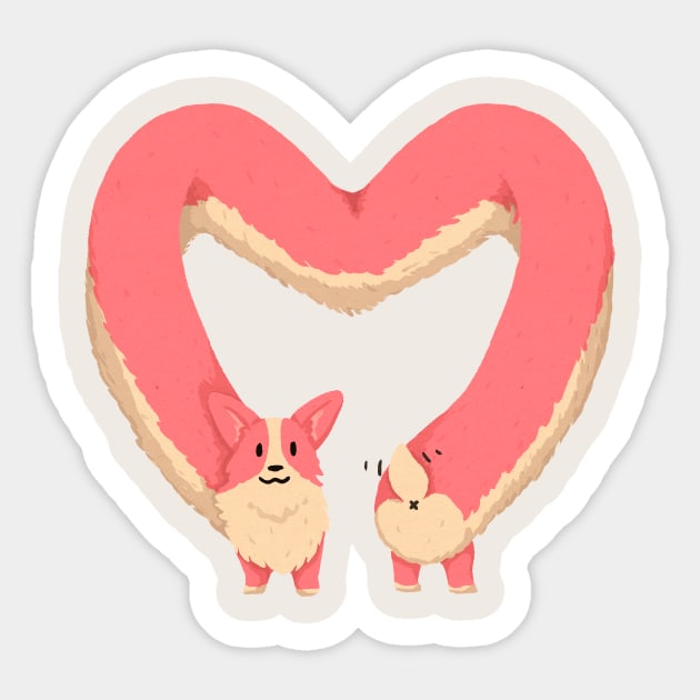 Corgi Heart Sticker by CorinnaSchlachter